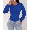image:imageBTFBM Long Puff Sleeve Bodysuits for Women 2026Blue