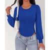 image:imageBTFBM Long Puff Sleeve Bodysuits for Women 2026Blue