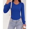 image:imageBTFBM Long Puff Sleeve Bodysuits for Women 2026Blue