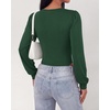 image:imageBTFBM Long Puff Sleeve Bodysuits for Women 2026Dark Green