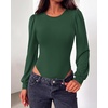 image:imageBTFBM Long Puff Sleeve Bodysuits for Women 2026Dark Green