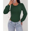 image:imageBTFBM Long Puff Sleeve Bodysuits for Women 2026Dark Green