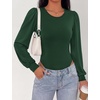image:imageBTFBM Long Puff Sleeve Bodysuits for Women 2026Dark Green