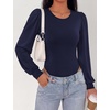 image:imageBTFBM Long Puff Sleeve Bodysuits for Women 2026Navy Blue