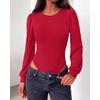 image:imageBTFBM Long Puff Sleeve Bodysuits for Women 2026Red