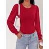 image:imageBTFBM Long Puff Sleeve Bodysuits for Women 2026Red
