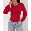 image:imageBTFBM Long Puff Sleeve Bodysuits for Women 2026Red