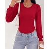 image:imageBTFBM Long Puff Sleeve Bodysuits for Women 2026Red