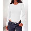 image:imageBTFBM Long Puff Sleeve Bodysuits for Women 2026White