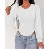 image:imageBTFBM Long Puff Sleeve Bodysuits for Women 2026White