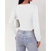 image:imageBTFBM Long Puff Sleeve Bodysuits for Women 2026White
