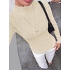 image:imageBTFBM Long Sleeve T Shirts for Women Ruffle Mock Neck TopsBeige