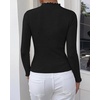 image:imageBTFBM Long Sleeve T Shirts for Women Ruffle Mock Neck TopsBlack