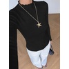 image:imageBTFBM Long Sleeve T Shirts for Women Ruffle Mock Neck TopsBlack