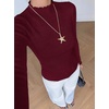 image:imageBTFBM Long Sleeve T Shirts for Women Ruffle Mock Neck TopsBurgundy
