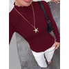 image:imageBTFBM Long Sleeve T Shirts for Women Ruffle Mock Neck TopsBurgundy