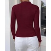 image:imageBTFBM Long Sleeve T Shirts for Women Ruffle Mock Neck TopsBurgundy