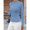 image:imageBTFBM Long Sleeve T Shirts for Women Ruffle Mock Neck TopsLight Blue