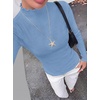 image:imageBTFBM Long Sleeve T Shirts for Women Ruffle Mock Neck TopsLight Blue