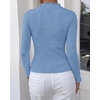 image:imageBTFBM Long Sleeve T Shirts for Women Ruffle Mock Neck TopsLight Blue