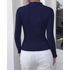 image:imageBTFBM Long Sleeve T Shirts for Women Ruffle Mock Neck TopsNavy Blue
