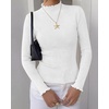 image:imageBTFBM Long Sleeve T Shirts for Women Ruffle Mock Neck TopsWhite