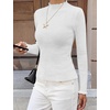 image:imageBTFBM Long Sleeve T Shirts for Women Ruffle Mock Neck TopsWhite