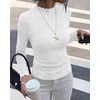 image:imageBTFBM Long Sleeve T Shirts for Women Ruffle Mock Neck TopsWhite