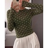 image:imageBTFBM Polka Dot Top Long Sleeve Shirts for WomenPolka Dot Army Green White