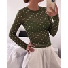 image:imageBTFBM Polka Dot Top Long Sleeve Shirts for WomenPolka Dot Army Green White