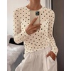 image:imageBTFBM Polka Dot Top Long Sleeve Shirts for WomenPolka Dot Beige Black