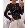 image:imageBTFBM Polka Dot Top Long Sleeve Shirts for WomenPolka Dot Black White
