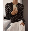 image:imageBTFBM Polka Dot Top Long Sleeve Shirts for WomenPolka Dot Black White