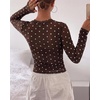 image:imageBTFBM Polka Dot Top Long Sleeve Shirts for WomenPolka Dot Coffee White