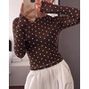 image:imageBTFBM Polka Dot Top Long Sleeve Shirts for WomenPolka Dot Coffee White