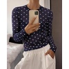 image:imageBTFBM Polka Dot Top Long Sleeve Shirts for WomenPolka Dot Navy Blue White