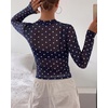 image:imageBTFBM Polka Dot Top Long Sleeve Shirts for WomenPolka Dot Navy Blue White