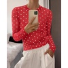 image:imageBTFBM Polka Dot Top Long Sleeve Shirts for WomenPolka Dot Red White