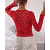 image:imageBTFBM Polka Dot Top Long Sleeve Shirts for WomenPolka Dot Red White