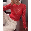 image:imageBTFBM Polka Dot Top Long Sleeve Shirts for WomenPolka Dot Red White
