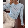image:imageBTFBM Polka Dot Top Long Sleeve Shirts for WomenPolka Dot Sky Blue Black