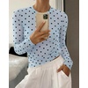 image:imageBTFBM Polka Dot Top Long Sleeve Shirts for WomenPolka Dot Sky Blue Black