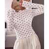 image:imageBTFBM Polka Dot Top Long Sleeve Shirts for WomenPolka Dot White Black