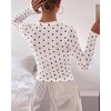 image:imageBTFBM Polka Dot Top Long Sleeve Shirts for WomenPolka Dot White Black