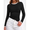 image:imageBTFBM Ribbed Long Sleeve Shirts for Women Fitted UnderscrubBlack