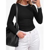 image:imageBTFBM Ribbed Long Sleeve Shirts for Women Fitted UnderscrubBlack
