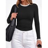 image:imageBTFBM Ribbed Long Sleeve Shirts for Women Fitted UnderscrubBlack