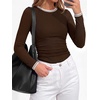image:imageBTFBM Ribbed Long Sleeve Shirts for Women Fitted UnderscrubCoffee