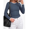 image:imageBTFBM Ribbed Long Sleeve Shirts for Women Fitted UnderscrubDusty Blue