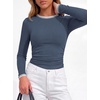 image:imageBTFBM Ribbed Long Sleeve Shirts for Women Fitted UnderscrubDusty Blue